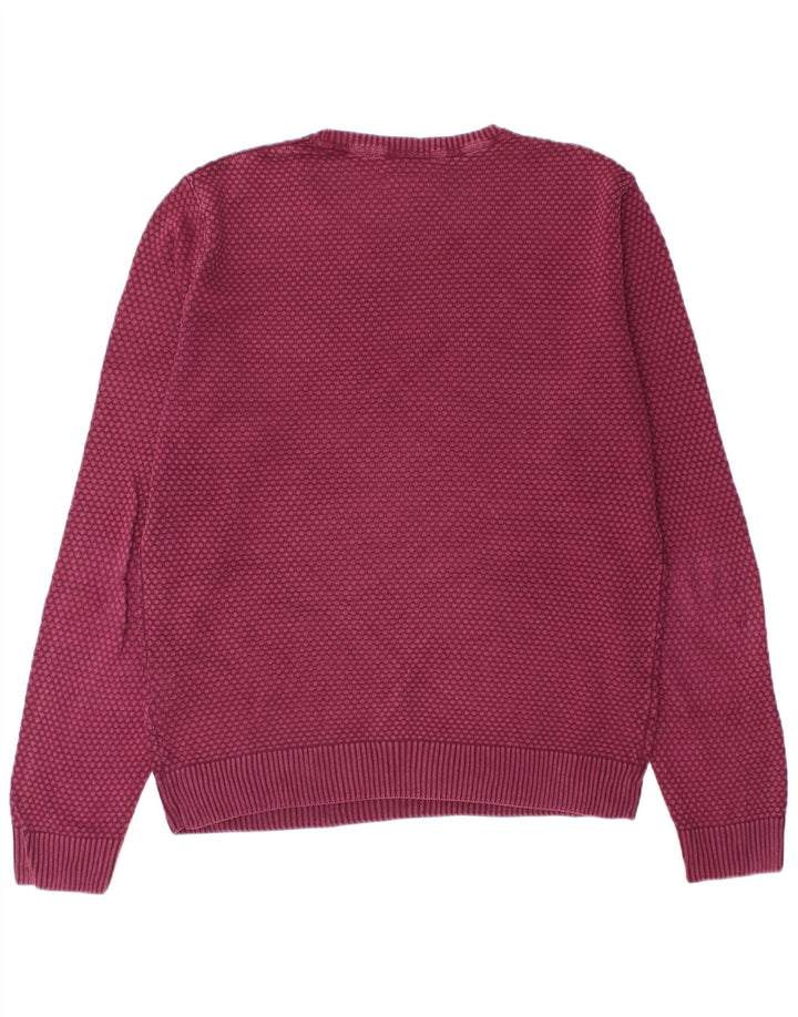 Marlboro Classics - Jersey de cuello redondo para hombre, talla grande, color burdeos