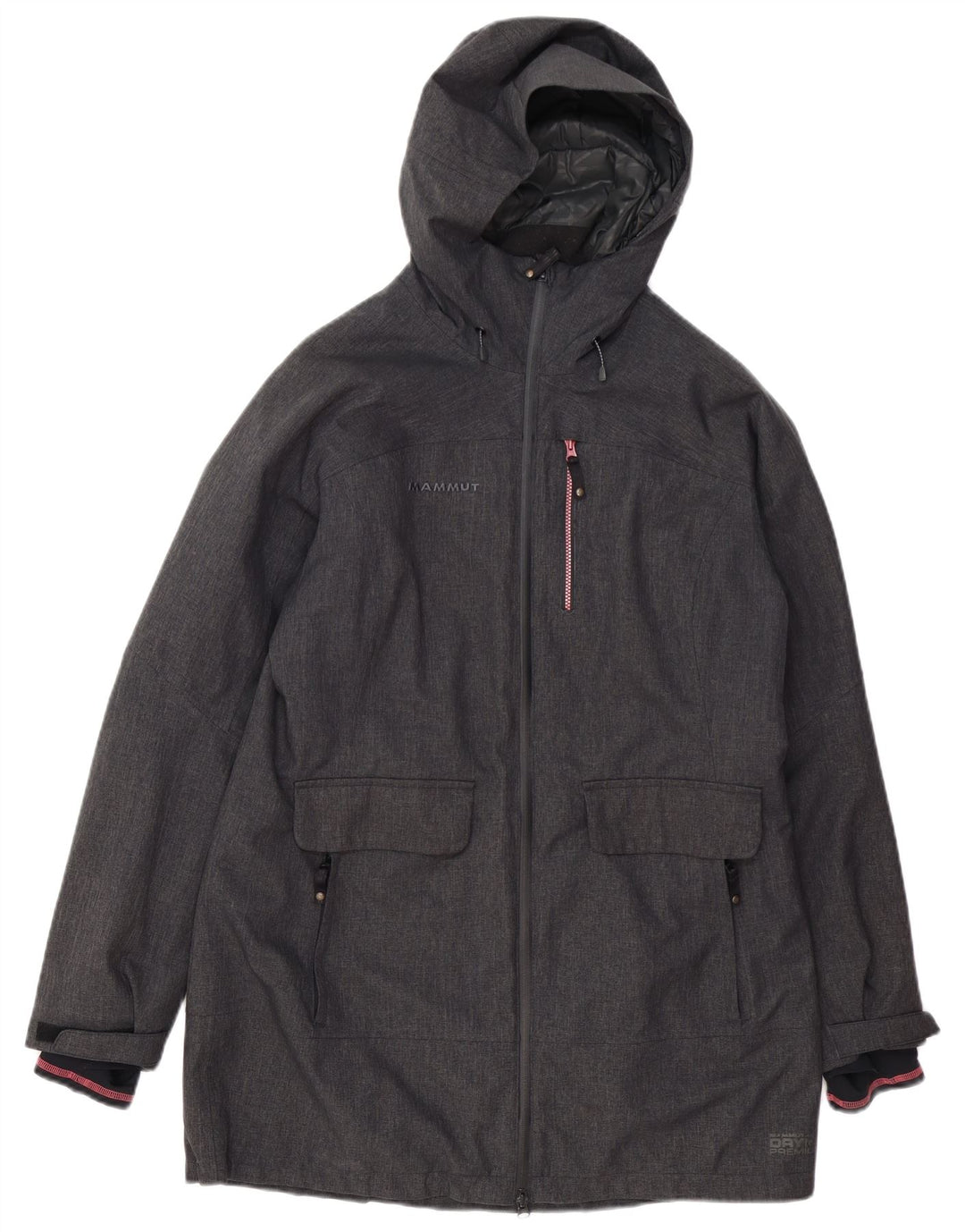 MAMMUT Abrigo cortavientos con capucha para mujer UK 46 Poliéster gris grande