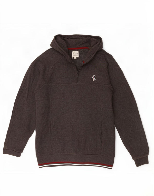Jack Wills Sudadera con capucha y cuello con cremallera para hombre XL Gris Algodón