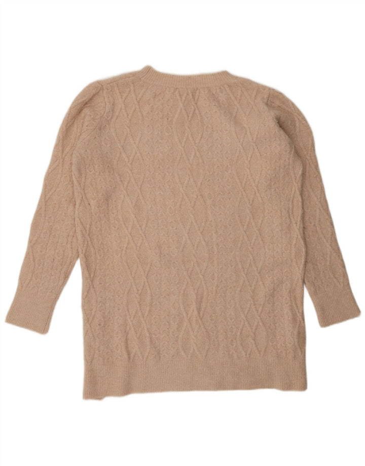 Zara Suéter Largo con Cuello Redondo para Mujer UK 44 Medio Beige
