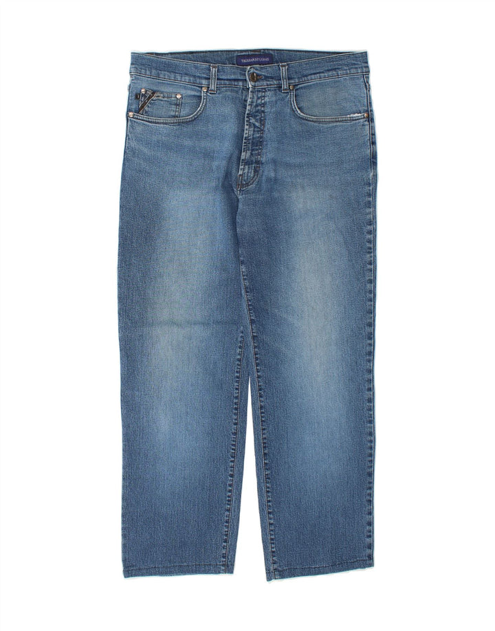 TRUSSARDI Mens Straight Jeans W38 L29 Blue Vintage Trussardi and Second-Hand Trussardi from Messina Hembry 