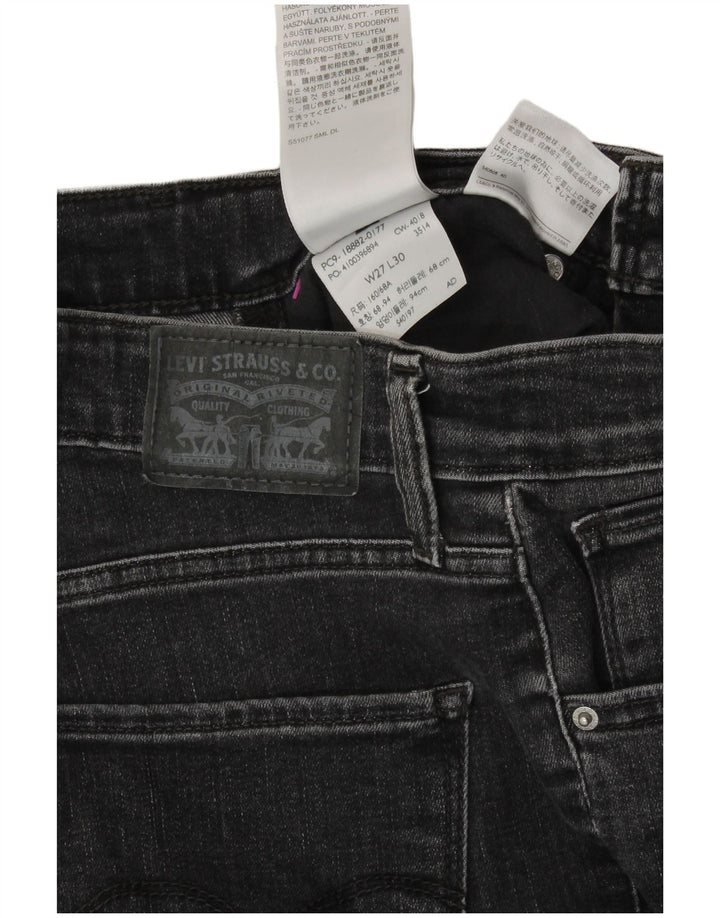 LEVI'S Jeans ajustados de talle alto 721 para mujer W27 L30 Algodón gris