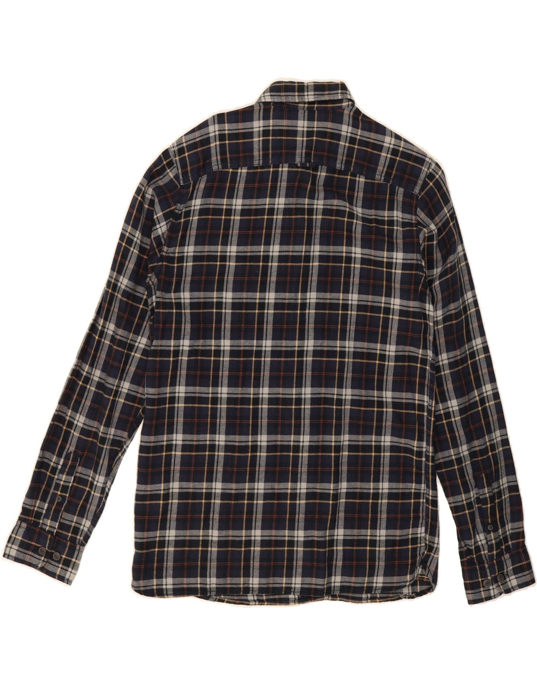 JACK & JONES Mens Flannel Shirt Large Navy Blue Check Cotton Vintage Jack & Jones and Second-Hand Jack & Jones from Messina Hembry 
