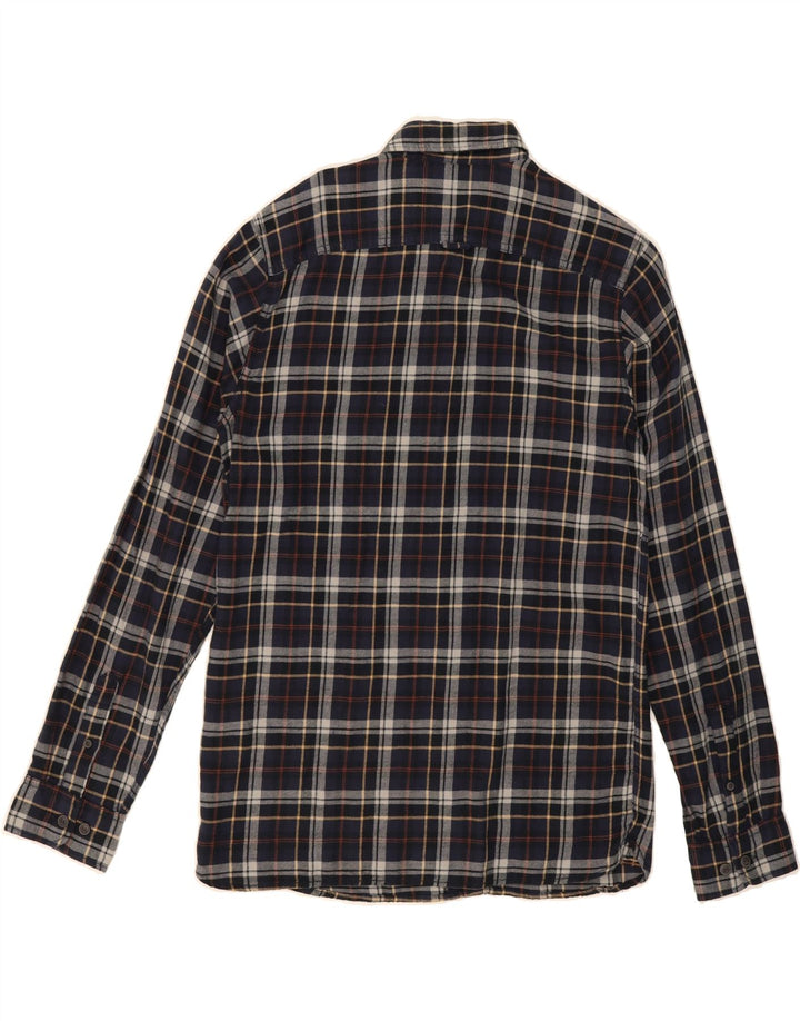 JACK & JONES Mens Flannel Shirt Large Navy Blue Check Cotton Vintage Jack & Jones and Second-Hand Jack & Jones from Messina Hembry 