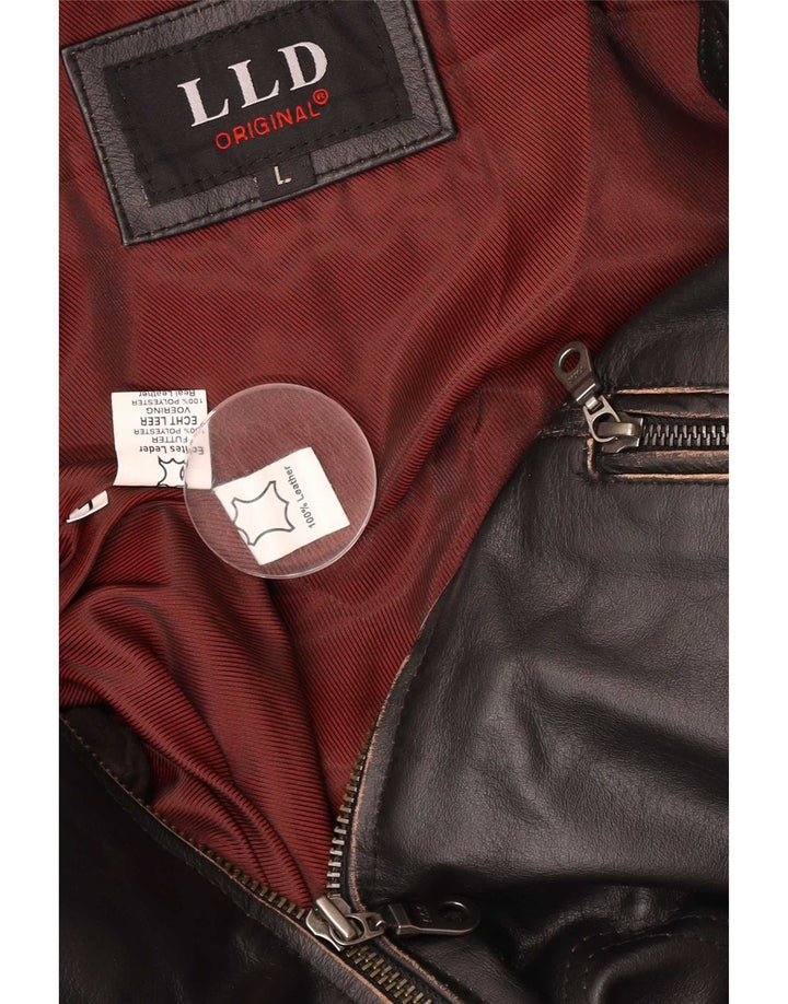 LLD Chaqueta de cuero para hombre Reino Unido 40 Grande Negro