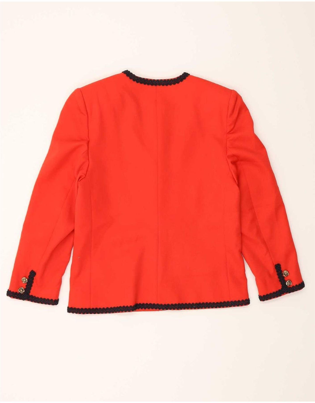 Vintage mujer 6 botones 2 piezas falda conjunto Reino Unido 12 mediano W28 rojo