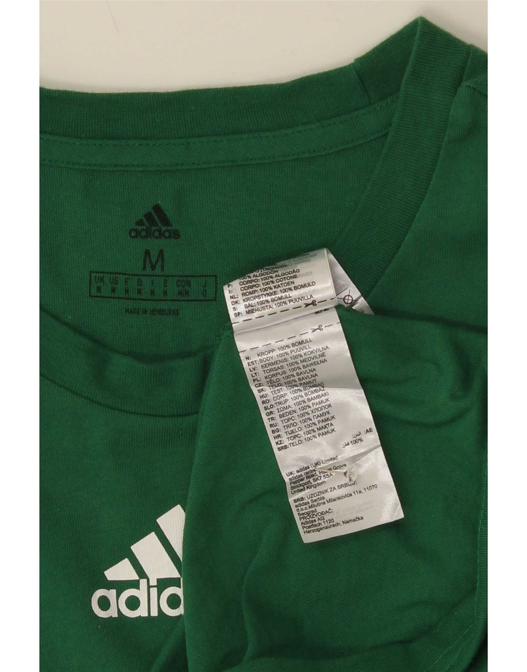 Adidas Hombre Camiseta Gráfica Top Algodón Verde Medio