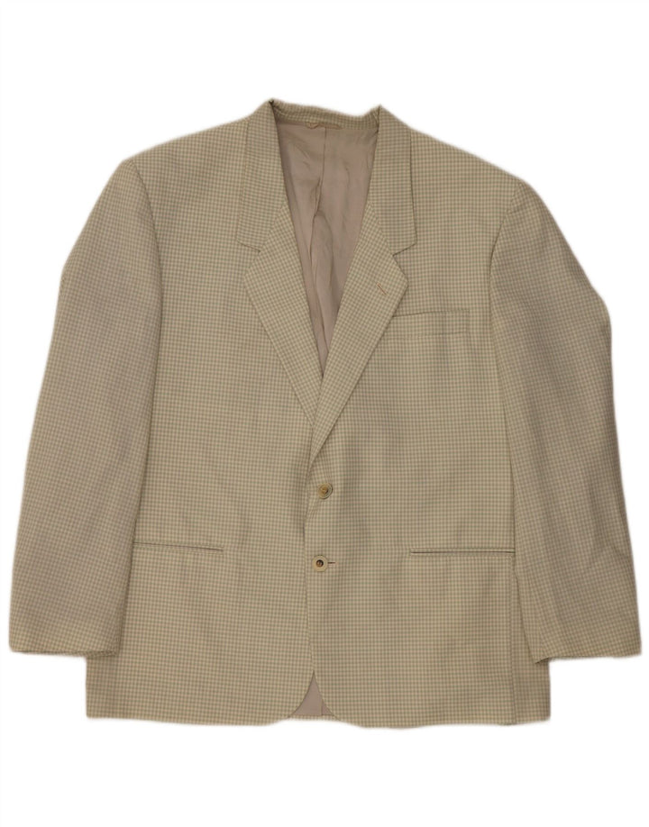 Chelsea - Chaqueta tipo blazer con 2 botones para hombre IT 54 2XL Beige Gingham Lana virgen