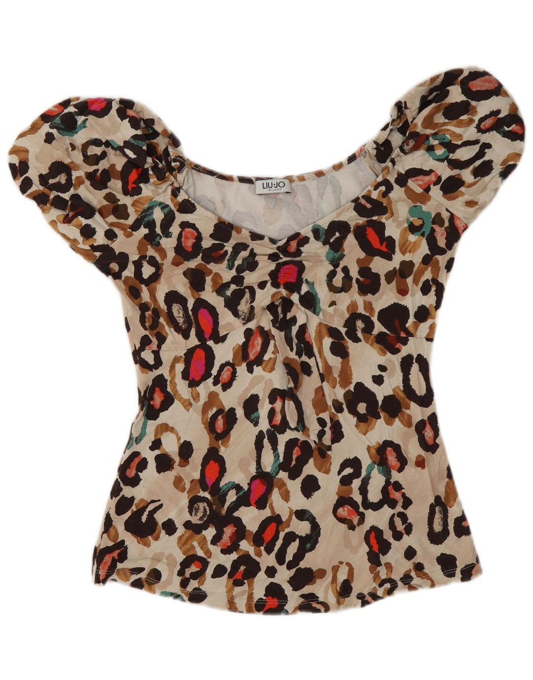 Blusa Liu Jo para mujer Top UK 42 Estampado animal beige medio