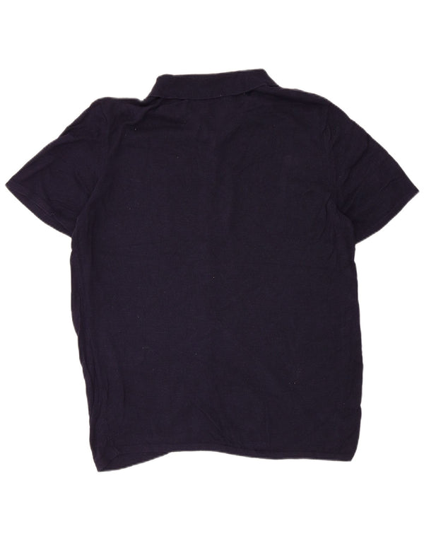 Zara Hombre Camisa Manga Corta XL Rayón Azul Marino