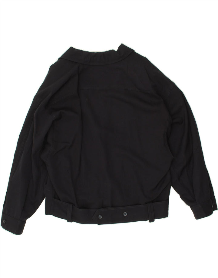 VINTAGE Womens 2 Button Blazer Jacket IT 46 Large Navy Blue Virgin Wool Vintage Vintage and Second-Hand Vintage from Messina Hembry 