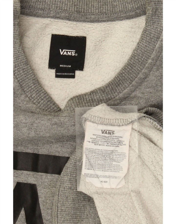 VANS Hombre Sudadera Gráfica Jumper Algodón Gris Medio