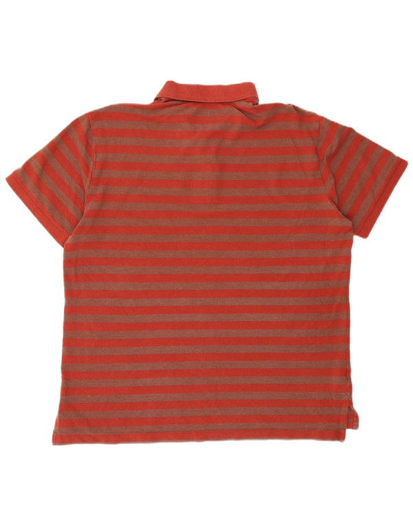 Eddie Bauer Polo Hombre XL Algodón Rayas Rojas