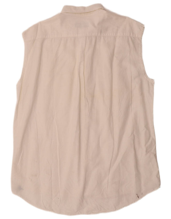 Best Company Camisa Sin Mangas Hombre XL Lino Blanco