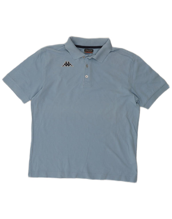 Polo Kappa Hombre Algodón Azul Medio