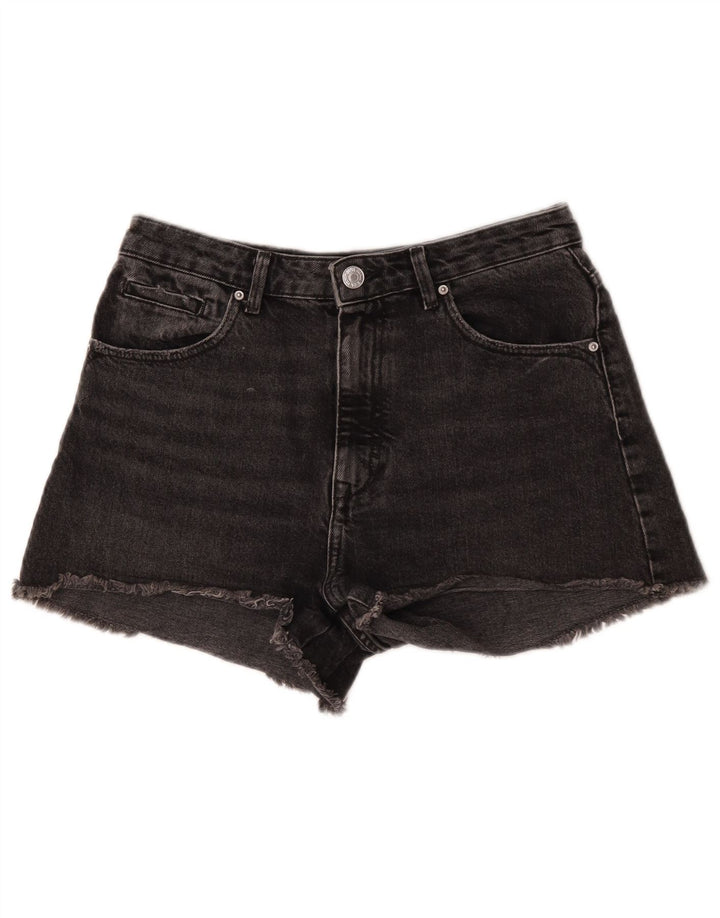 Zara Mujer Shorts Vaqueros EU 40 Medium W30 Negro