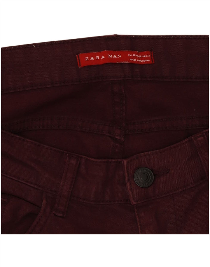 Zara Mujer Vaqueros Slim W32 L32 Burdeos