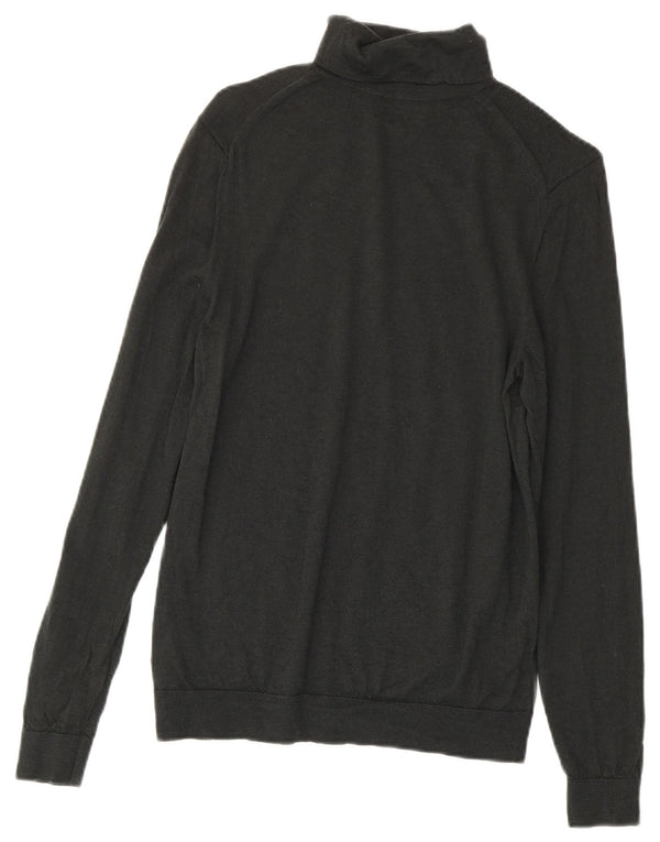 Cos - Jersey ajustado con cuello vuelto para mujer, talla 10, lana verde pequeña