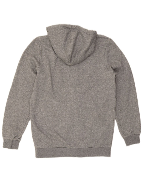 Puma Sudadera con capucha y cremallera para hombre, talla pequeña, algodón moteado gris