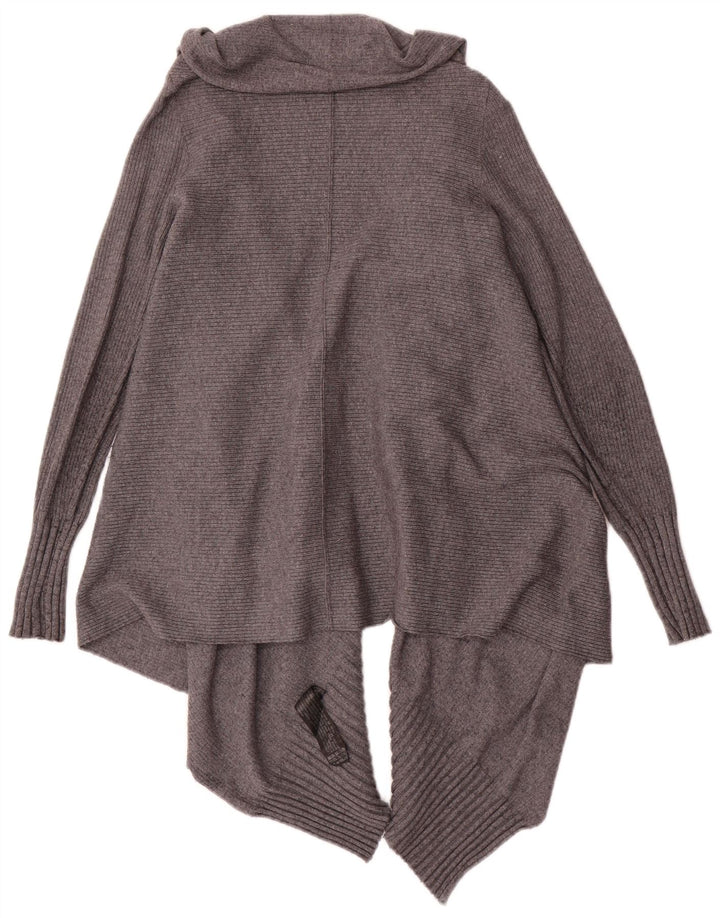 Zara Suéter tipo cárdigan abierto asimétrico para mujer UK 44 Viscosa gris medio