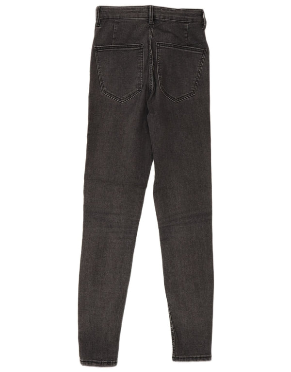 Zara Vaqueros pitillo de talle alto para mujer EU 36 XS W26 L28 Algodón gris