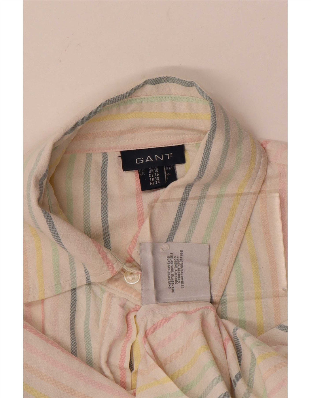 Gant Camisa extragrande para mujer UK 10 Small Algodón a rayas multicolor
