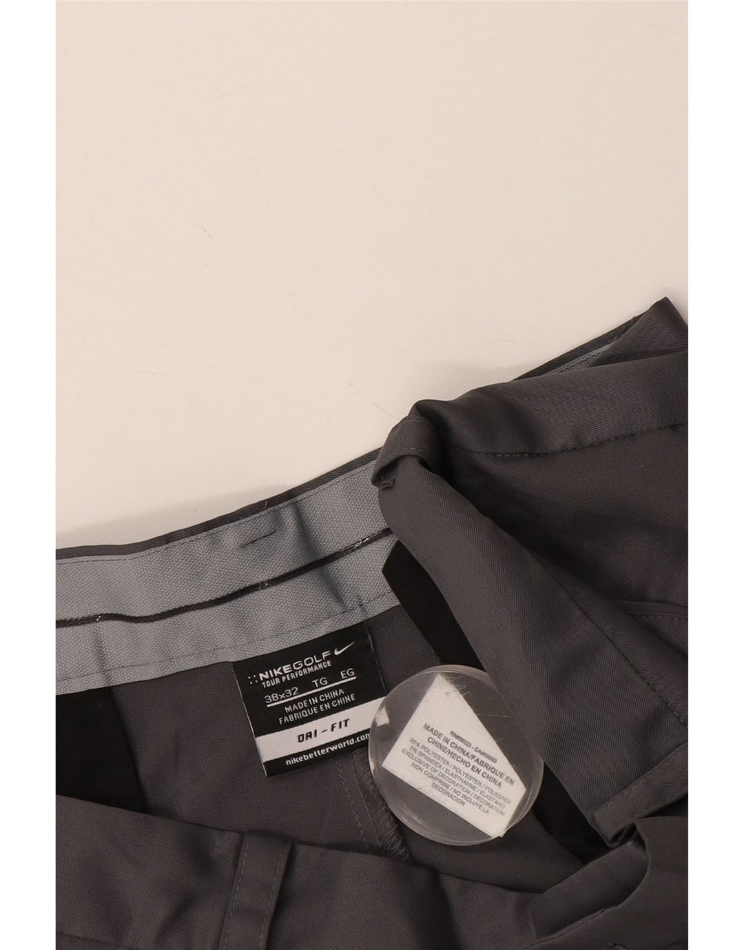 Pantalón chino con pinzas Dri Fit para hombre Nike W38 L29 Poliéster gris