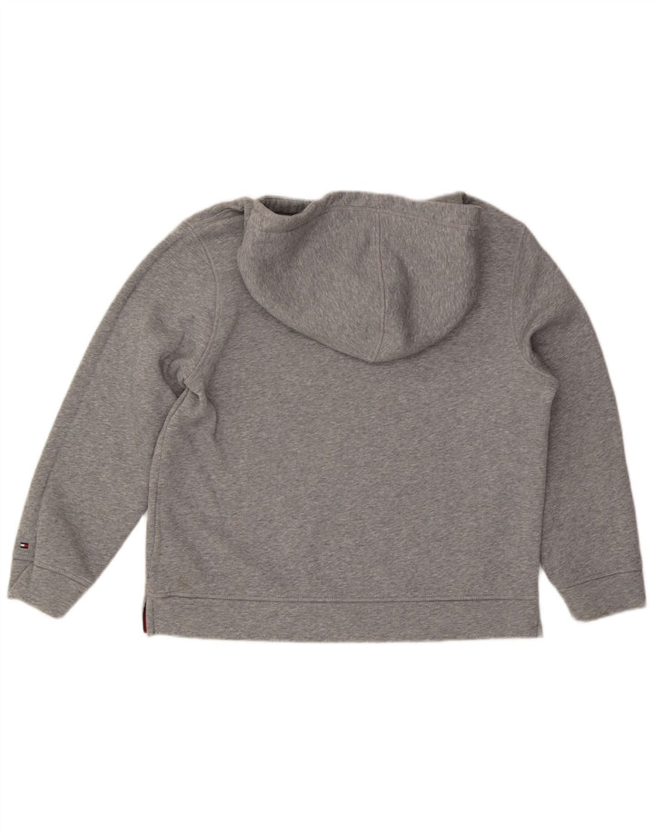 TOMMY HILFIGER Jersey con capucha gráfico extragrande para mujer UK 44 Gris medio