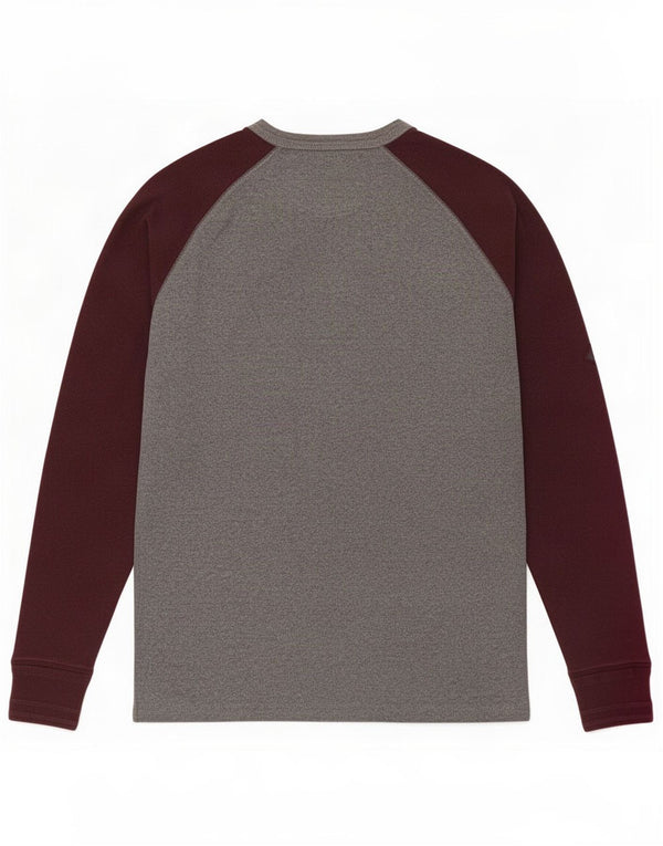 Top Superdry para hombre de manga larga de algodón con bloques de color gris grande