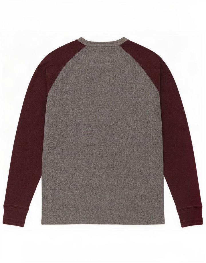 Top Superdry para hombre de manga larga de algodón con bloques de color gris grande
