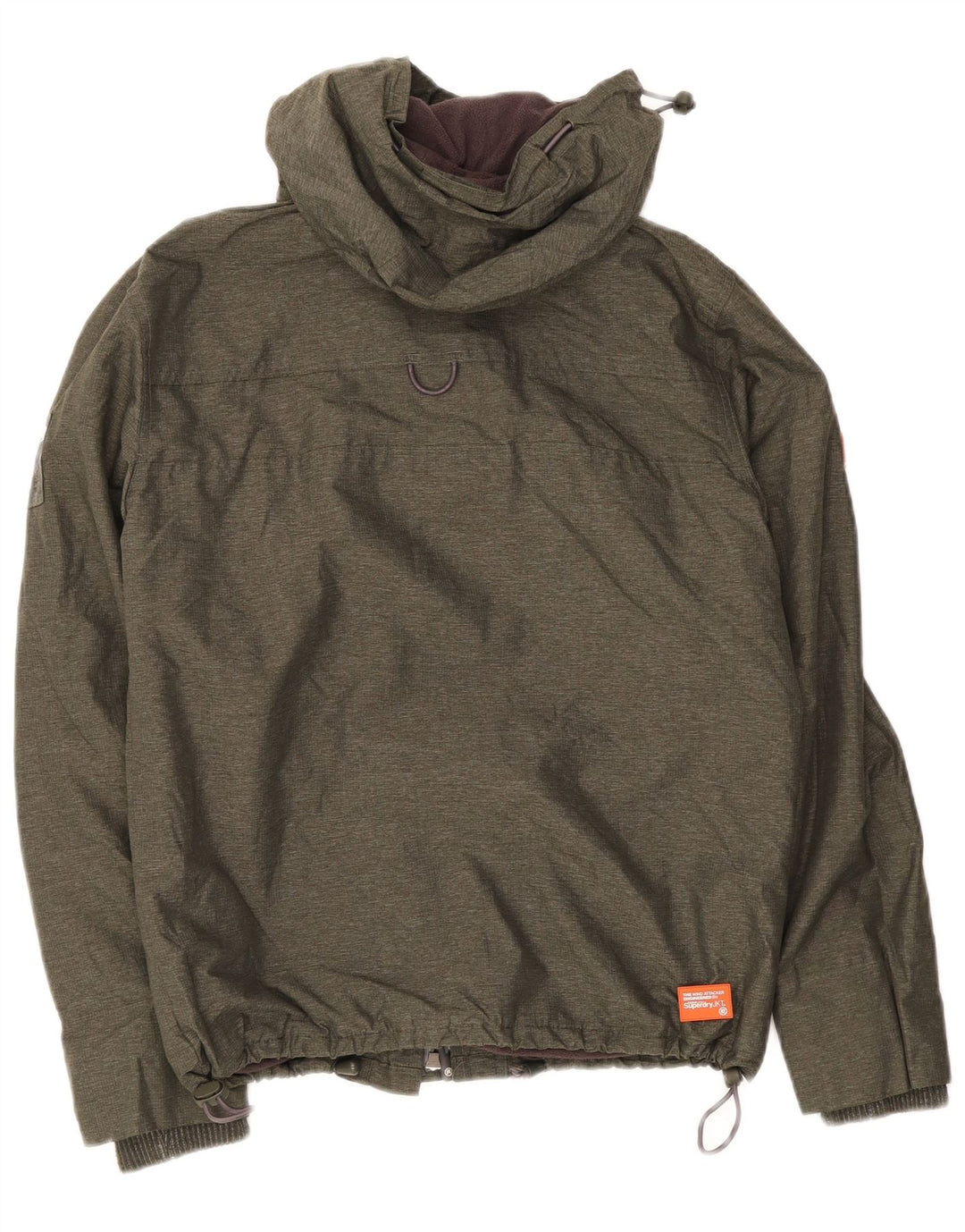 Superdry Chaqueta cortavientos con capucha para hombre UK 38 Medium Khaki Nylon