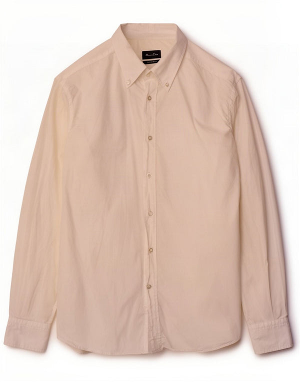 Camisa Massimo Dutti Slim Fit Hombre Algodón Blanco Medio