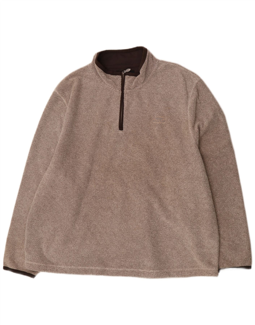 Weird Fish Jersey con cuello y cremallera para hombre, talla 5XL, poliéster marrón