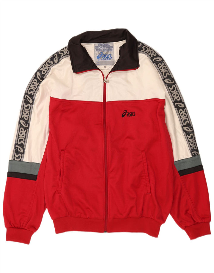 Asics Mens Graphic Chándal Top Jacket IT 56 XL Rojo Colorblock