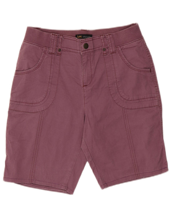 Lee Pantalones cortos casuales de ajuste relajado para mujer US 4 Small W28 Algodón morado