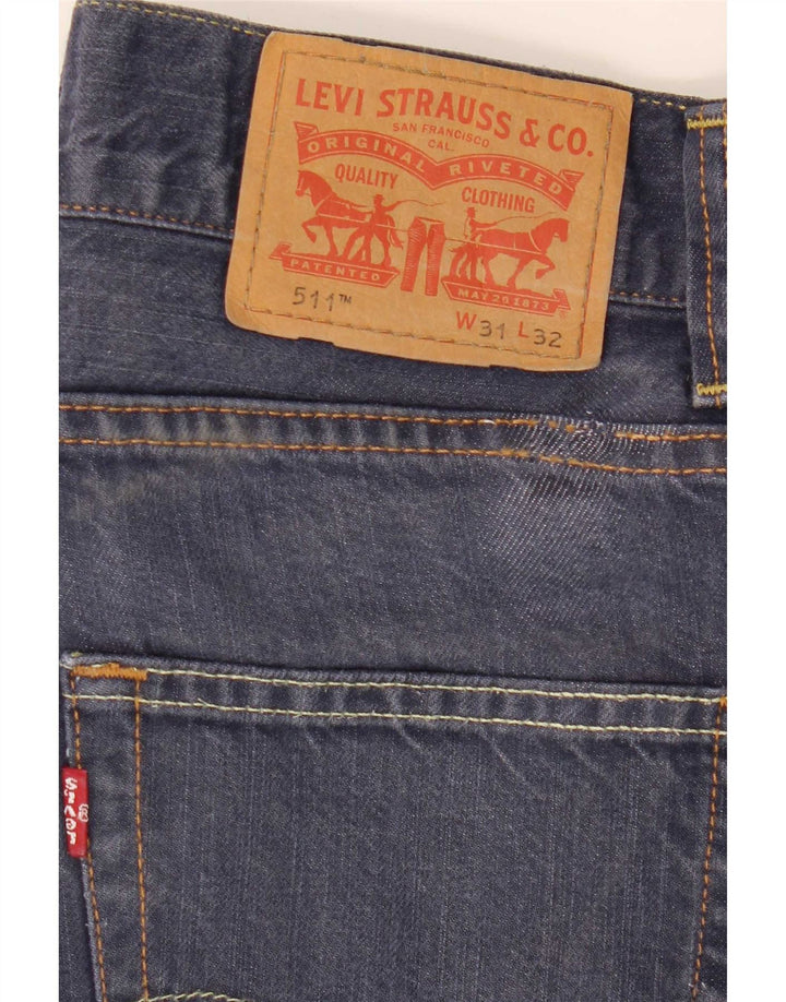 Levi's Hombre 511 Slim Jeans W31 L32 Algodón Azul Marino
