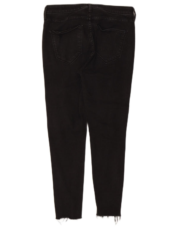 Hollister Jeans recortados de tiro alto con curvas para mujer US 11 Large W30 L26 Negro