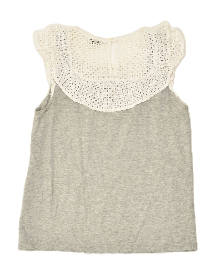 J. CREW Womens Sleeveless Blouse Top UK 2 2XS Grey Colourblock Cotton | Vintage J. Crew | Thrift | Second-Hand J. Crew | Used Clothing | Messina Hembry 