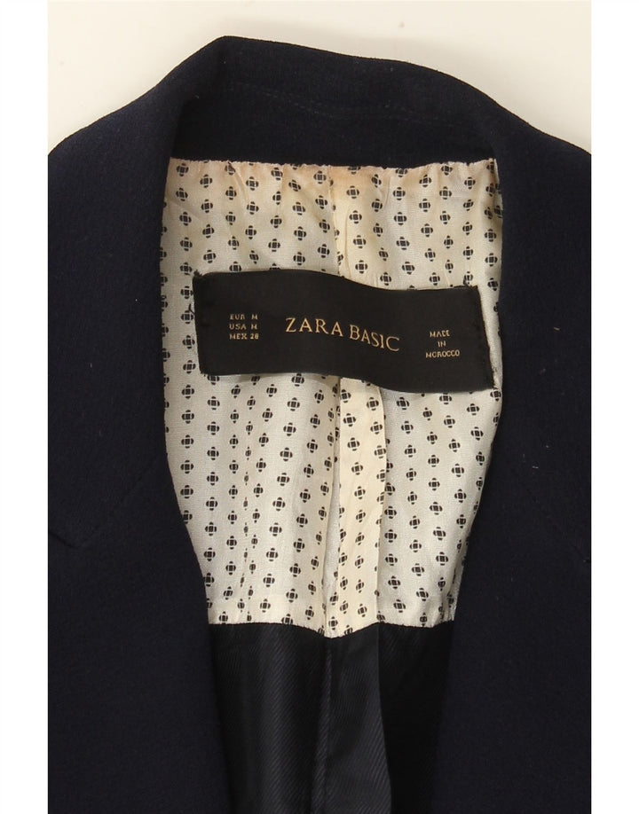 Zara Chaqueta Blazer De 1 Botón para Mujer UK 42 Azul Marino Mediano