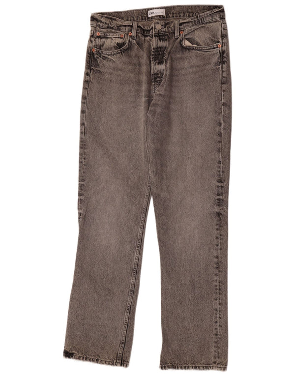 Zara Jeans Rectos Mujer EU 40 Medium W30 L34 Algodón Gris