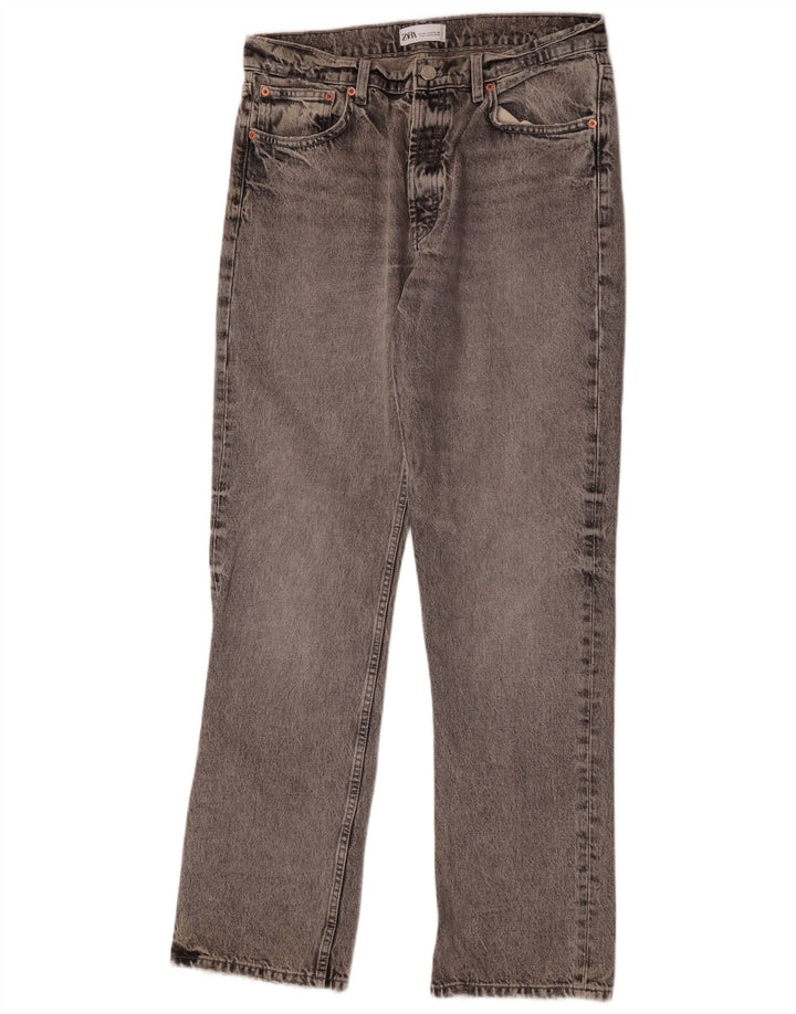 Zara Jeans Rectos Mujer EU 40 Medium W30 L34 Algodón Gris