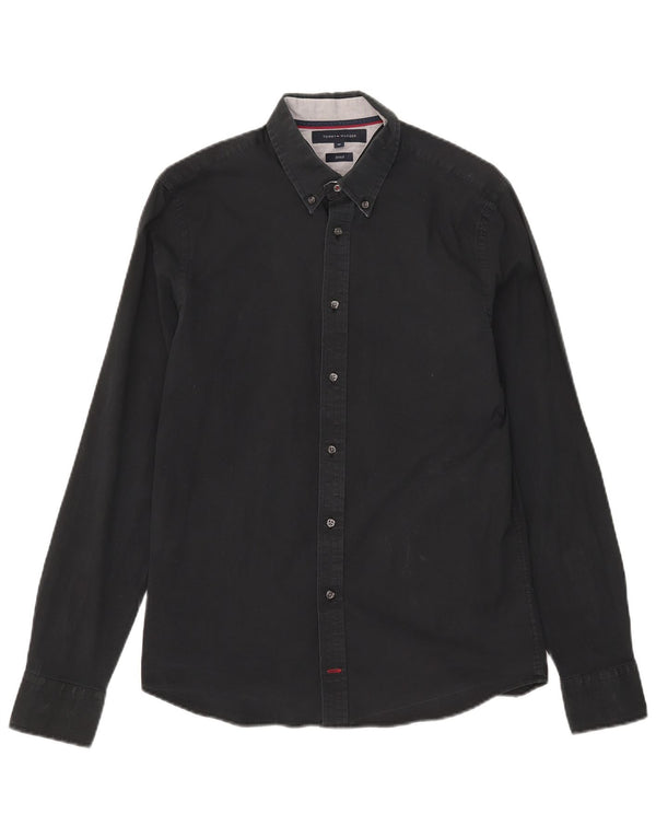 Camisa Tommy Hilfiger Hombre Mediana Algodón Negro