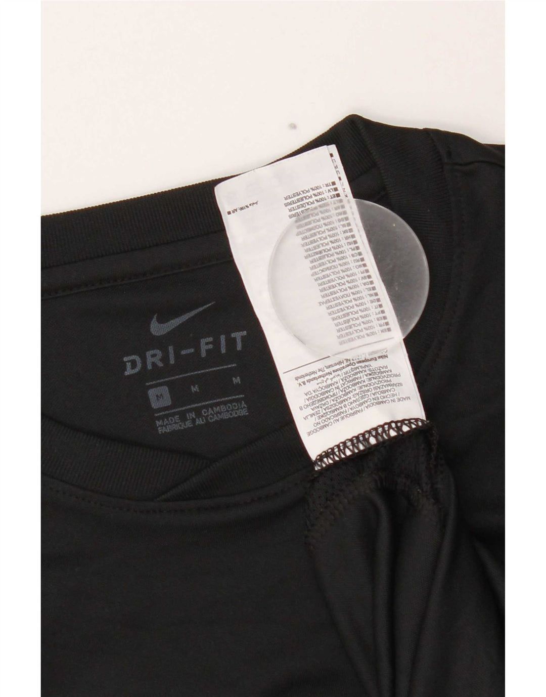 Camiseta Nike Dri Fit para hombre Top poliéster negro mediano