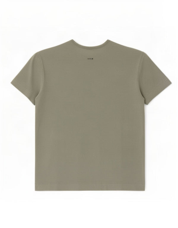 Hugo Boss Hombre Camiseta Gráfica Top Algodón Gris Medio