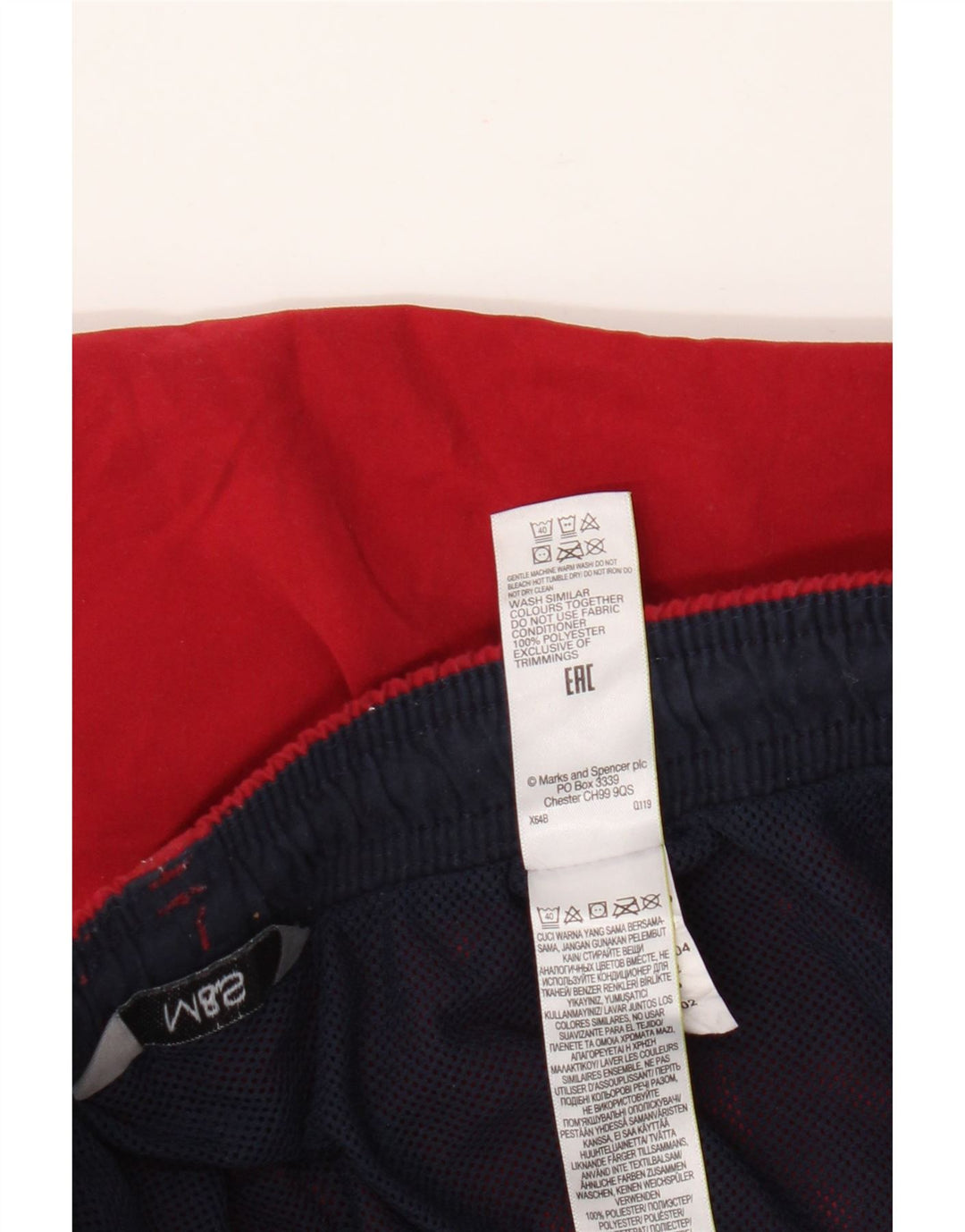 Marks & Spencer Bañador para hombre, talla grande, poliéster rojo