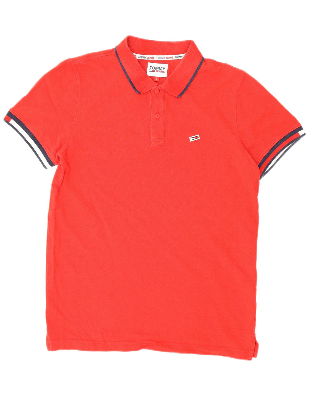 Tommy Hilfiger Polo para hombre pequeño de algodón rojo