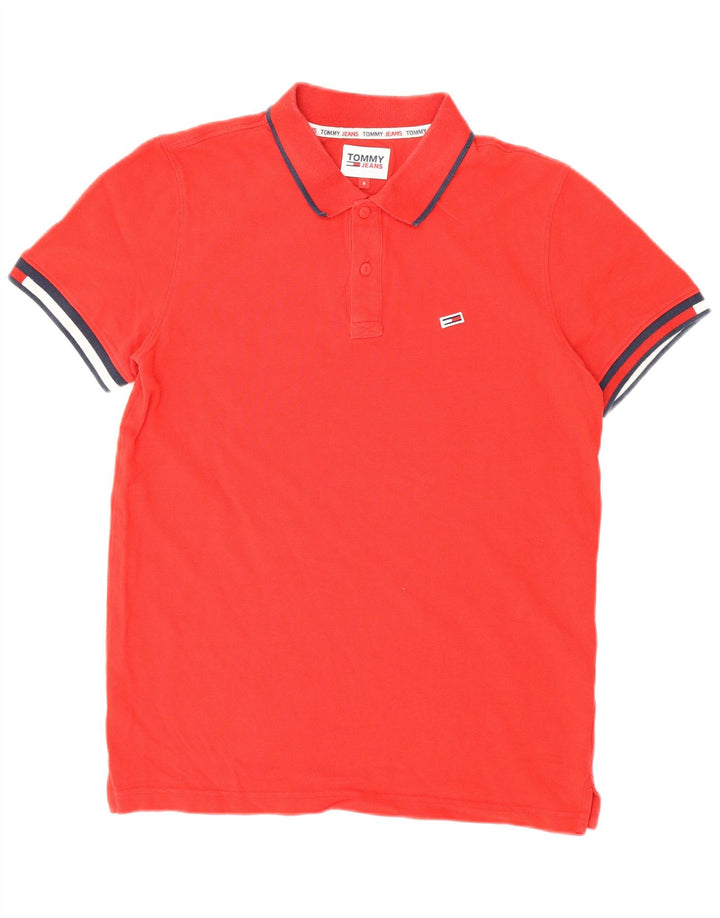 Tommy Hilfiger Polo para hombre pequeño de algodón rojo