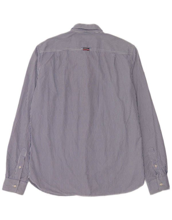 Camisa Superdry Hombre XL Algodón A Rayas Azules
