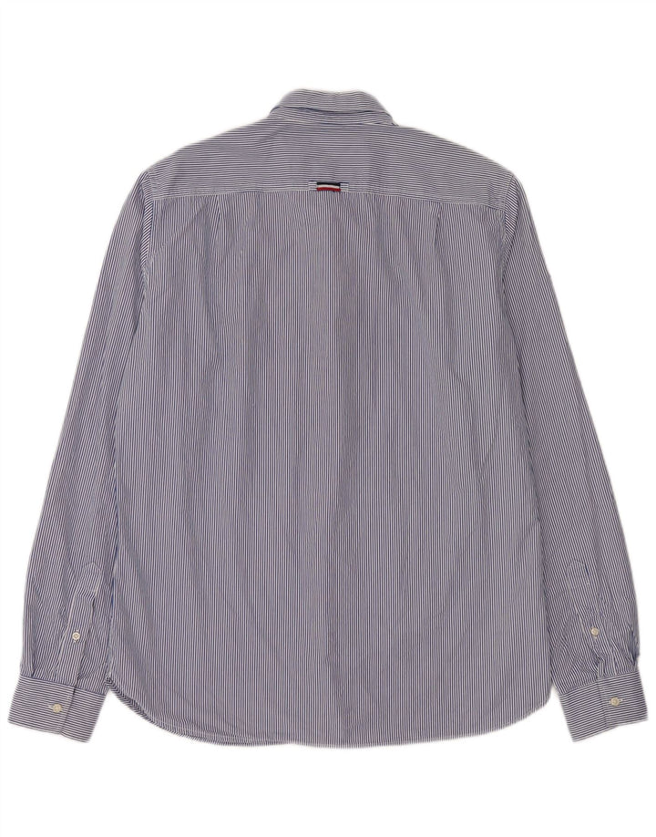 Camisa Superdry Hombre XL Algodón A Rayas Azules