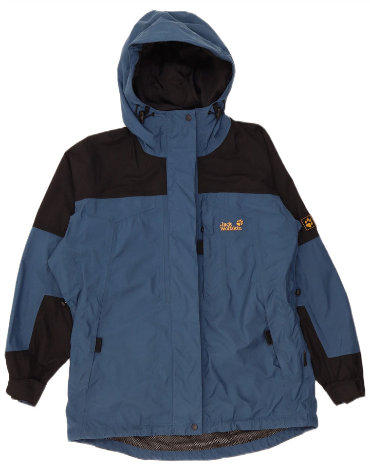 Jack Wolfskin Chaqueta cortavientos con capucha para mujer UK 12 Azul medio